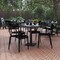 Flash Furniture Black All-Weather Armless Steel Dining Chair, 4PK 4-XU-CH-10318-BK-GG - alternate 1